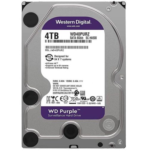 WESTERN DIGITAL PURPLE WD40PURZ/WD42PURZ 4 TB SATA 6GB/S 7/24 GÜVENLİK HARDDISK (4913)