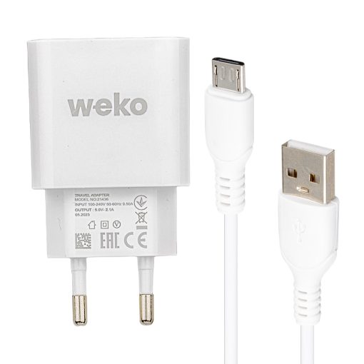 WK-21436 M7 2.1 AMPER ŞARJ BAŞLIK ADAPTÖRÜ + MICRO USB KABLO (NO:3) (4913)