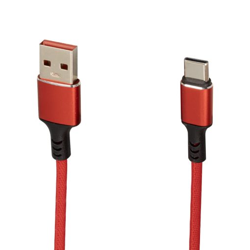 WK-22024 USB TO TYPE-C ÖRGÜLÜ KIRMIZI ŞARJ KABLOSU (NO:14) (4913)