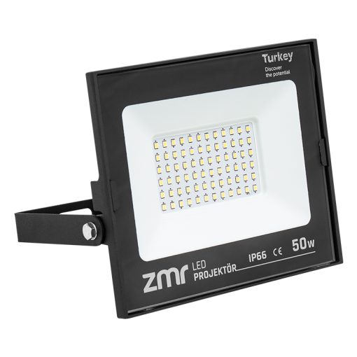 ZMR 50 WATT 6500K IP66 150* IŞIK AÇISI 220 VOLT SİYAH SLİM KASA LED PROJEKTÖR (4913)