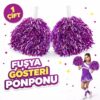 1 Çift ( 2 Adet ) Fuşya Renk 23 Nisan 19 Mayıs 29 Ekim Okul Gösteri Ponponları Ekstra Dolgun
