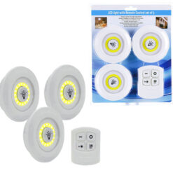 3lü Uzaktan Kumandalı Yapışkanlı Kablosuz Led Spot Lambalar