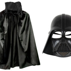 Çocuk Boy Yıldız Savaşları Star Wars Darth Vadet Maskesi ve 90 cm Pelerin Seti Siyah