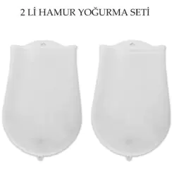 Hamur Torbası 2 li Set Orta ve Büyük Hamur Silikon Şeffaf Yoğurma Torbası Ekmek Makarna Mantı Yoğur