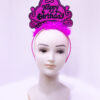 Happy Birthday Neon Fuşya Renk Doğum Günü Tacı 24x15 cm