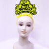 Happy Birthday Neon Sarı Renk Doğum Günü Tacı 24x15 cm
