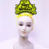 Happy Birthday Neon Sarı Renk Doğum Günü Tacı 24x15 cm