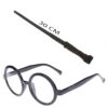 Harry Potter Asası 30 cm ve Siyah Çerçeveli Harry Potter Gözlüğü Seti