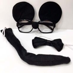 Mickey Mouse Gözlüğü Papyonu Kuyruğu Seti