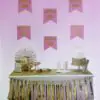 Pembe Üzeri Altın Hoşgeldin Kızım Flama Süs