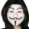 Siyah Renk Takma Kısa Saç ve V For Vendetta Maskesi Anonymous Maskesi