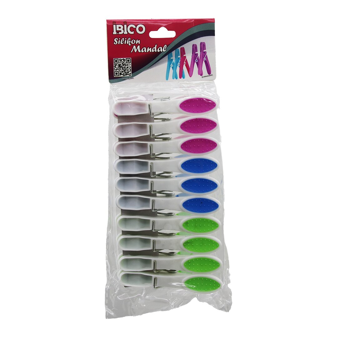 120 ADET RENKLİ SİLİKON AĞIZ - BAS-AÇ BEYAZ PLASTİK MANDAL
