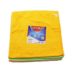 15 ADET ACORD KOD-536 DÖKME 40X40CM RENKLİ MİKROFİBER TEMİZLİK BEZİ EKSTRA EMİCİ TÜM YÜZEYLER İÇİN
