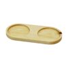 2 BÖLMELİ - OVAL   AÇIK RENK=SADE  AHŞAP YAĞDANLIK ALTLIK  27X12.5CM