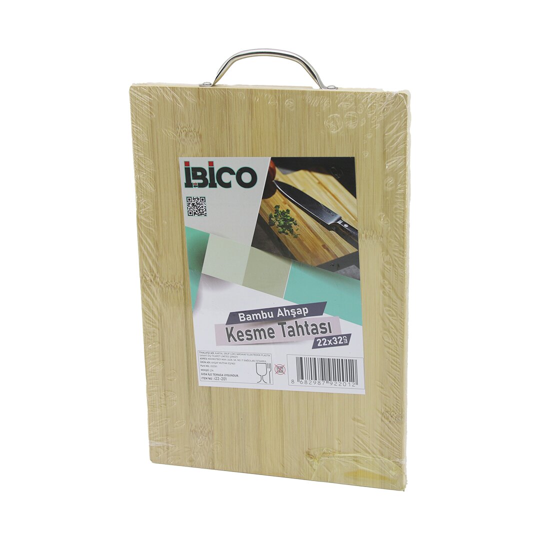 22X32 X 1.7CM LUX AHŞAP BAMBU KESİM PANOSU - KESME TAHTASI METAL KULPLU