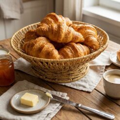 28 cm Plastik Rattan Servis Çanağı – Doğal Hasır Görünümlü Dekoratif Meyve, Ekmek ve Sunum Kasesi