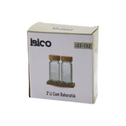 2PCS BAMBU KAPAKLI CAM TUZLUK - BİBERLİK - BAHARATLIK 120ML