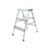 3+3 ÇİFT BASAMAKLI ALÜMİNYUM METAL MERDİVEN YÜKSEKLİK = 69CM BAŞ GENİŞLİK = 8CM