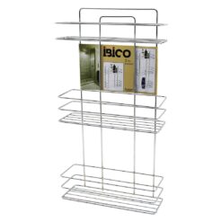 3 KATLI - DİKDÖRTGEN   KROM   METAL  BANYO KÖŞELİK - DUŞKABİN RAF - ŞAMPUANLIK