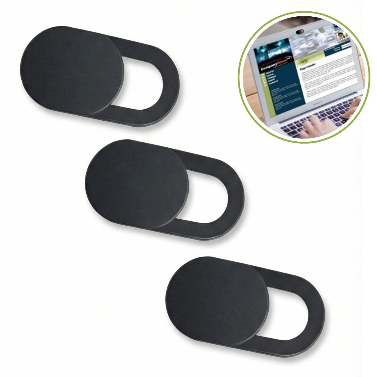 3’lü Webcam Kapatıcı – Laptop, Tablet ve Telefon Uyumlu Gizlilik Kamera Kapağı (Plastik)