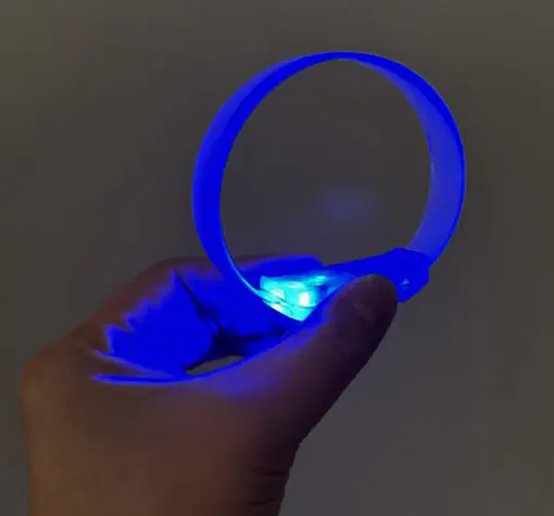 3 Modlu Pilli LED Işıklı Esnek Parti Bilekliği Mavi