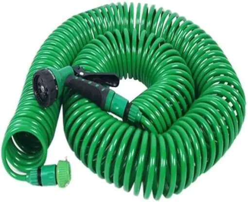 30 Metre Spiral Hortum + 4 Fonksiyonlu Özel Sulama Tabancası