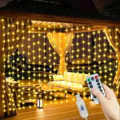300 Ledli 10 Sarkıt Perde Led Işık-8 Fonksiyon, Uzaktan Kumandalı, 3x3 Metre