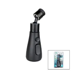 360 DERECE DÖNEBİLEN- 3 MOD  SİYAH YAĞMUR PÜSKÜRTME BORULU KUBAR MUSLUK UCU KTX-3289