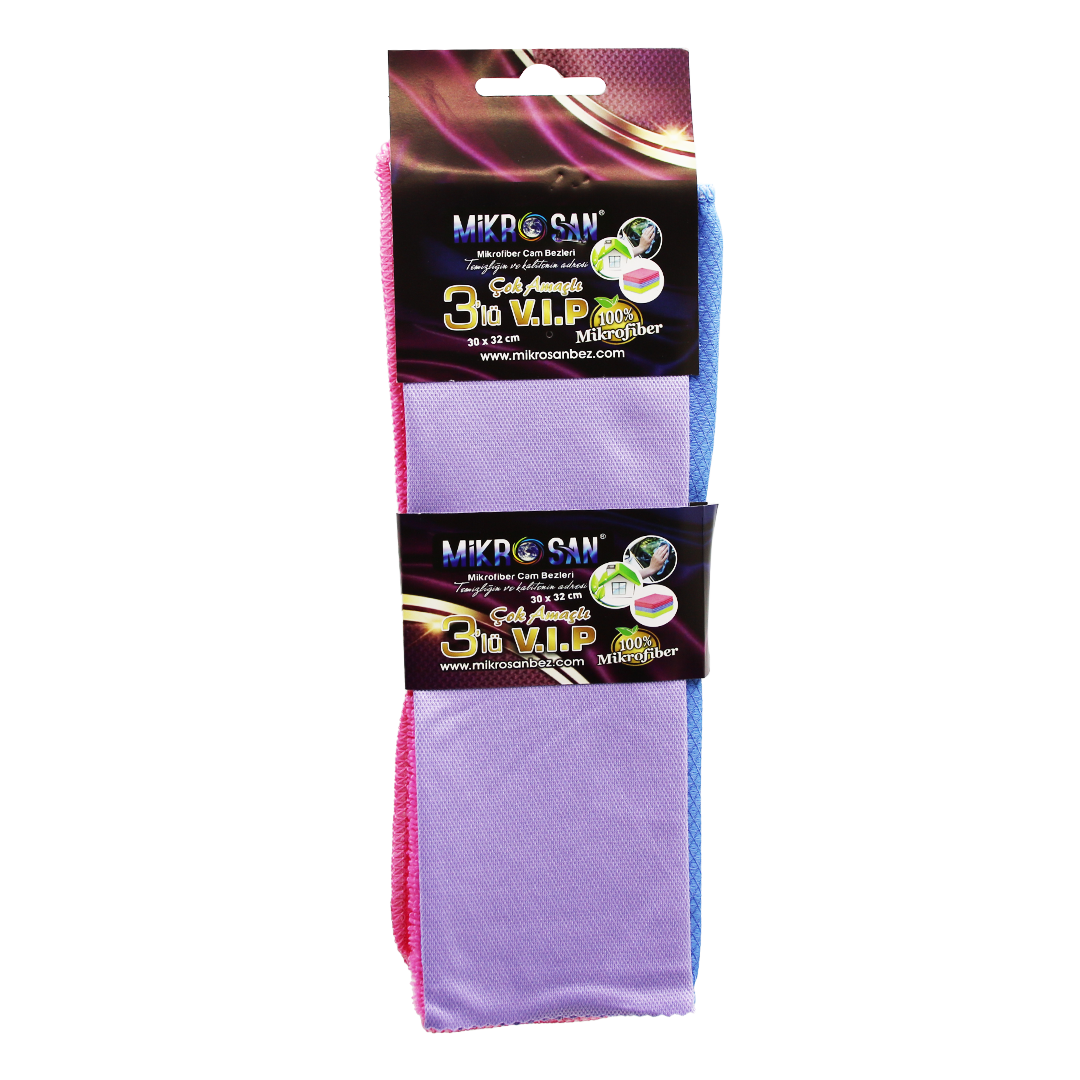 3LÜ - VİP SET MİKROFİBER BEZ 30X32CM.