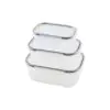 3PCS QUİCK SIZDIRMAZ SAKLAMA KABI SETİ ŞEFFAF KAP - BUĞULU-CONTALI KAPAK  500-1000-1700ML