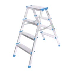 4+4 ÇİFT BASAMAKLI ALÜMİNYUM METAL MERDİVEN YÜKSEKLİK = 92CM BAŞ GENİŞLİK = 8CM