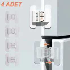 4 Adet Buzdolabı, Çekmece ve Dolap Kapağı Çocuk Kilidi