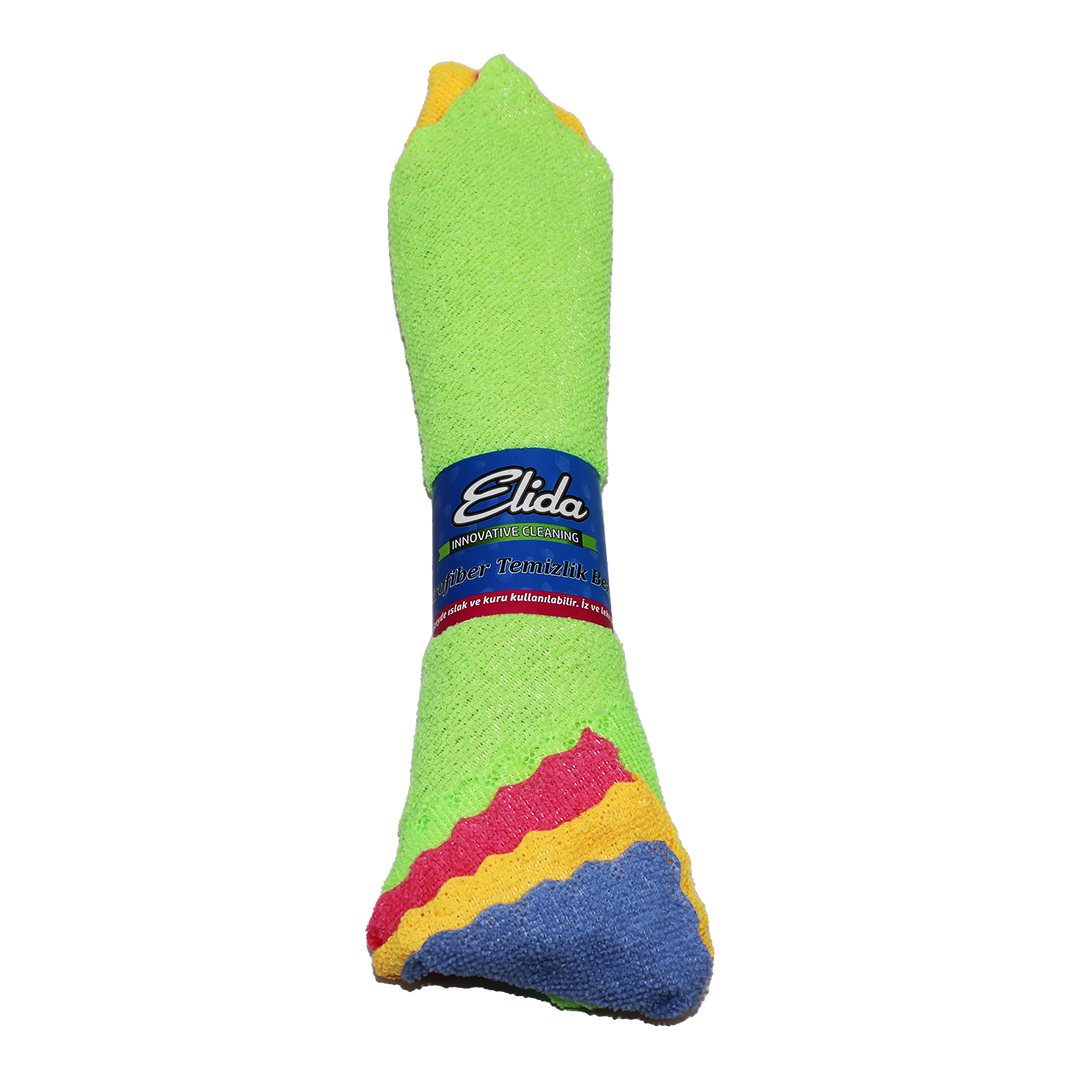 4 PARÇA  DÜRÜM YUVARLAK SARIM MİKROFİBER TEMİZLİK BEZİ