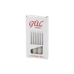4PCS - İNCE   ÇAP=1.6CM - UZUNLUK=12CM   BEYAZ KLASİK  MARKET MUM