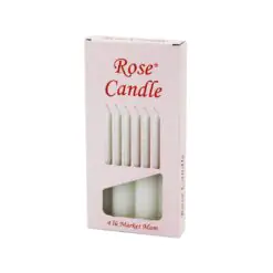 4PCS - KALIN   ÇAP=2CM - UZUNLUK=15CM     BEYAZ KLASİK  MARKET MUM