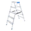 5+5 ÇİFT BASAMAKLI ALÜMİNYUM METAL MERDİVEN YÜKSEKLİK = 115CM BAŞ GENİŞLİK = 8CM