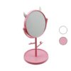6 İNÇ  - 15CM YUVARLAK - BOYNUZLUTAKI ASKILIKLI MAKYAJ AYNASI RENKLİ PLASTİK TAKILIK SEPETLİ=15CM