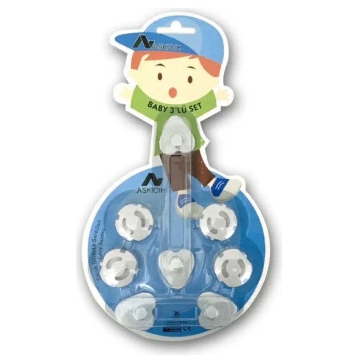 6 Parça Çocuk Güvenlik 3'lü Seti-2 Boy Çekmece,Dolap Kilidi ve 4 Adet Priz İçi Güvenlik Düğmesi