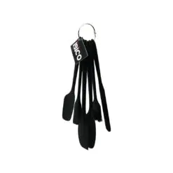 6PCS  SİLİKON - SİYAH MUTFAK SETİ 2 KAŞIK - 3 SPATULA - YUMURTA FIRÇA  METAL ASMA HALKALI