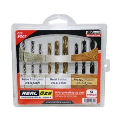 9 PARÇA  MATKAP UCU SETİ BETON - METAL - AHŞAP - 5-6-8MM