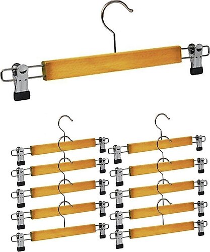 10 ADET AHŞAP METAL UÇLU PANTOLON VE ETEK ASKISI