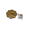 AKASYA YUVARLAK  4 KALP BÖLMELİ  AHŞAP SERVİS SUNUM TEPSİ - TAHTASI  21 X 1.4CM