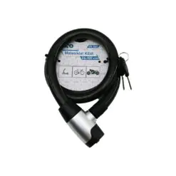 ANAHTARLI METAL KAPLAMA KAFA ÇEK-İT KİLİT KAPAK MOTOR - BİSİKLET KİLİT ÇELİK TEL SİYAH ŞEFFAF KILIF 24MMX100CM