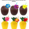 Ananas &amp;amp; Hindistan Cevizi Tasarımlı Pipetli Bardak Seti (6 Adet)