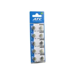 ATC ALKALİNE BUTTON BATTERY AG10 LR-1130/389/189 DÜĞME PİL ALKALİN 1.5V 10LU KART