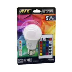 ATC-RGB-9W  KUMANDALI   9W=60W  RGB=16-RENKLİ LED AMPUL E27 800 LÜMEN 6500K 25.000 SAAT ÖMÜR