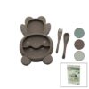 AYICIK MODEL=3 BÖLMELİ BEBEK BESLENME SETİ 3PCS=MAMA KABI-KAŞIK-ÇATAL 500ML RENKLİ PLST