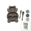 AYICIK MODEL=3 BÖLMELİ BEBEK BESLENME SETİ 3PCS=MAMA KABI-KAŞIK-ÇATAL 500ML RENKLİ PLST