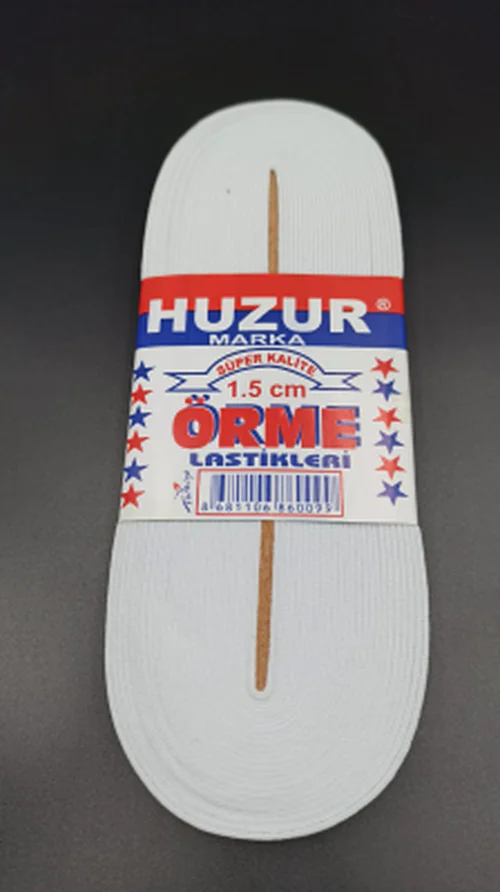 BEYAZ - 1.5CM PAÇA LASTİK YASSI GNİŞ 10MT.