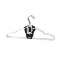 BEYAZ 10PCS SİLİKON KAPLAMALI METAL ELBİSE ASKISI 40CM